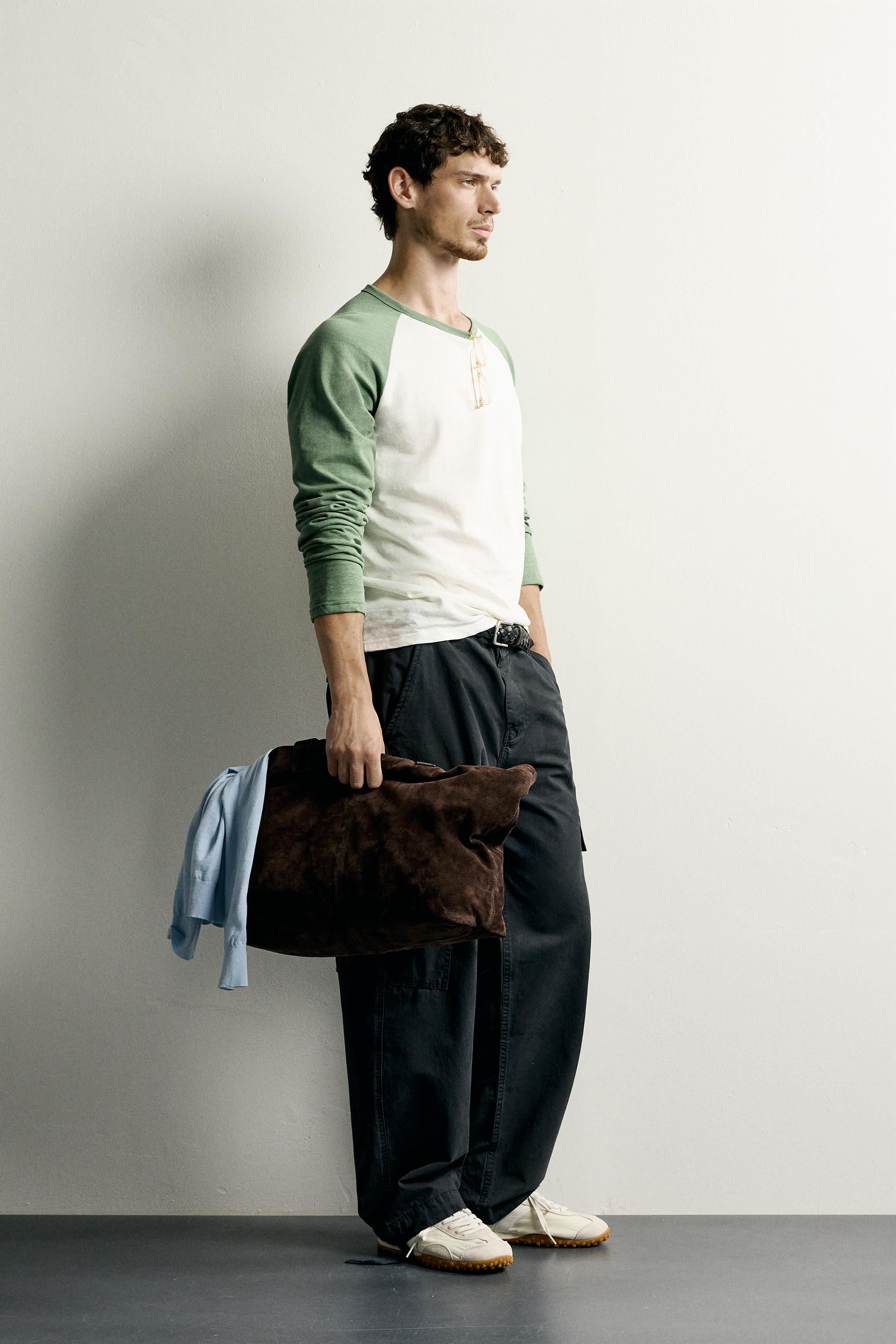 COTTON-LINEN RAGLAN T-SHIRT